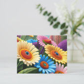 Een barst van kleur & vreugde - Meerkleurige wilde Briefkaart (Staand voorkant)