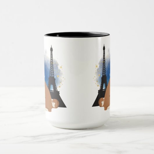 Een Basenji in Parijs Funny Dog Mok (Midden)