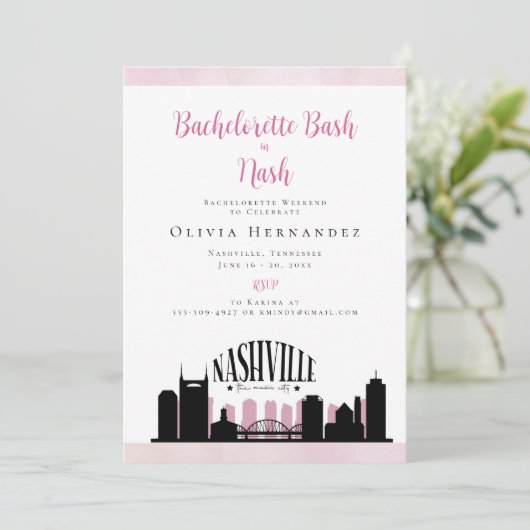 Een Bash in Nash Bachelorette Kaart (Staand voorkant)