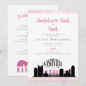 Een Bash in Nash Bachelorette Kaart (Voorkant / Achterkant)