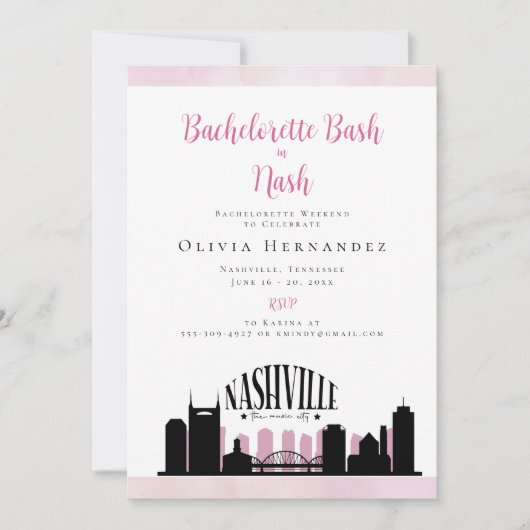 Een Bash in Nash Bachlorette Kaart (Voorkant)