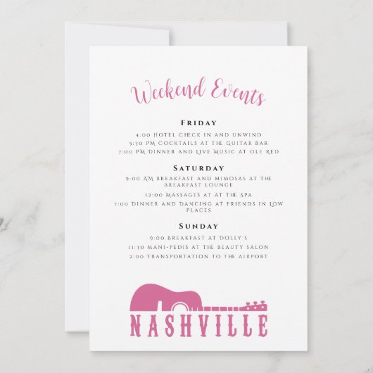 Een Bash in Nash Bachlorette Kaart (Achterkant)