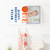 EEN basketbal Kinder foto 1e verjaardag Spandoek (Insitu)