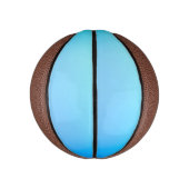 Een basketbal met hemelsblauwe en bruine panelen (Verticaal)