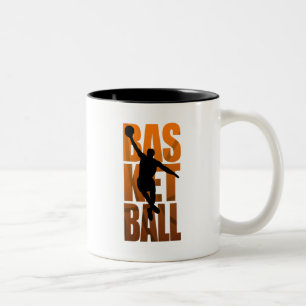 Een Basketballer die springt en schiet Tweekleurige Koffiemok