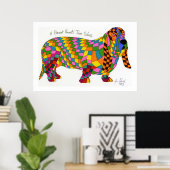 Een Basset Hounds ware kleuren, Basset Hound Poste Poster (Thuiskantoor)