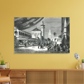 Een Bazaar in Tunis Canvas Afdruk (Insitu (Woonkamer))
