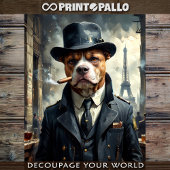 Een beabull-hond als detective in Parijs in 1930 Tissuepapier