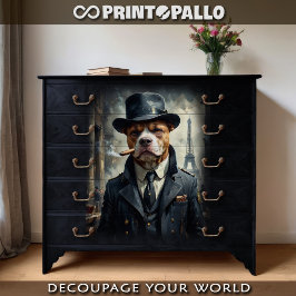 Een beabull-hond als detective in Parijs in 1930 Tissuepapier