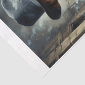 Een beabullenhond als detective in Parijs in 1930 Tissuepapier (Detail)