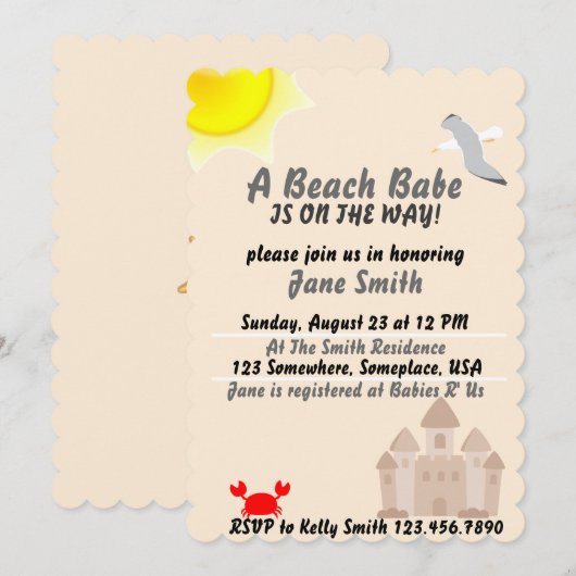 Een Beach Babe is onderweg! Kaart (Voorkant / Achterkant)