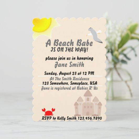 Een Beach Babe is onderweg! Kaart (Staand voorkant)