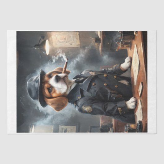 Een beagle hond is de politiechef! tissuepapier (Voorkant)