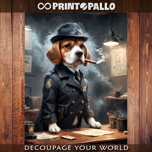 Een beagle hond is de politiechef! tissuepapier