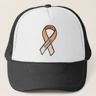 Een Beagle Oranje Awareness Ribbon aannemen Trucker Pet