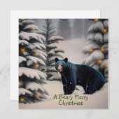 Een Beary Merry Christmas Flat Kaart (Voorkant / Achterkant)