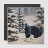 Een Beary Merry Christmas magnetische Kaart (Voorkant / Achterkant)