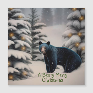 Een Beary Merry Christmas magnetische Kaart