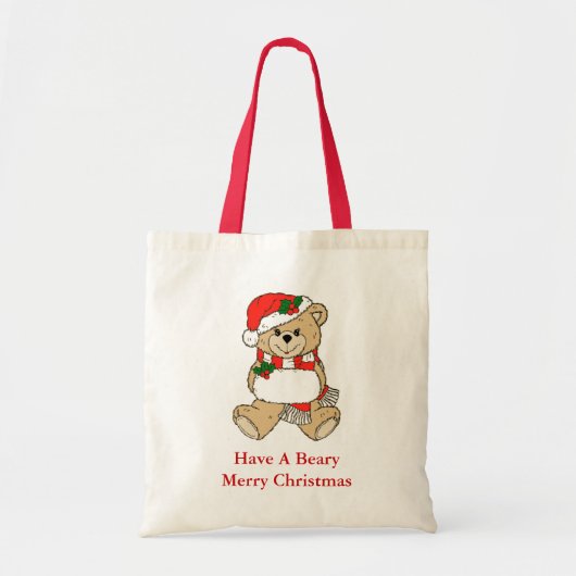 Een beary Merry kerstcadeautas Tote Bag (Voorkant)
