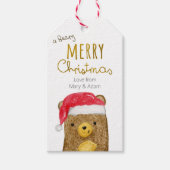 Een beary Merry kerstlabel Cadeaulabel (Voorkant)