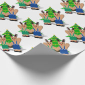 Een Beary Rendier Kerstmis Cadeaupapier (Hoek)