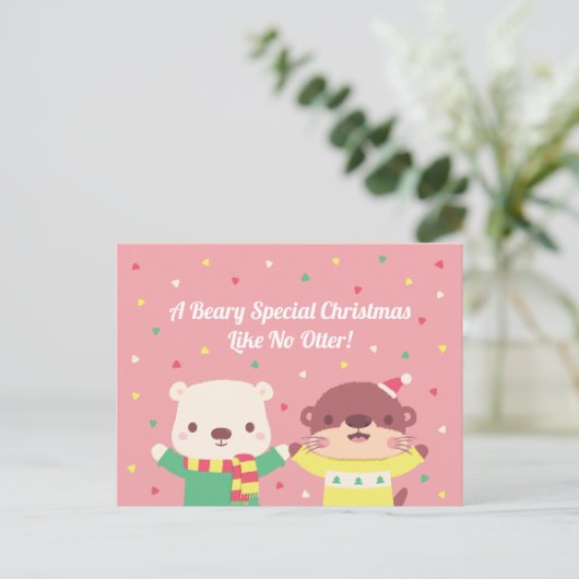 Een beary speciale kerst als geen andere vakantie briefkaart (Staand voorkant)
