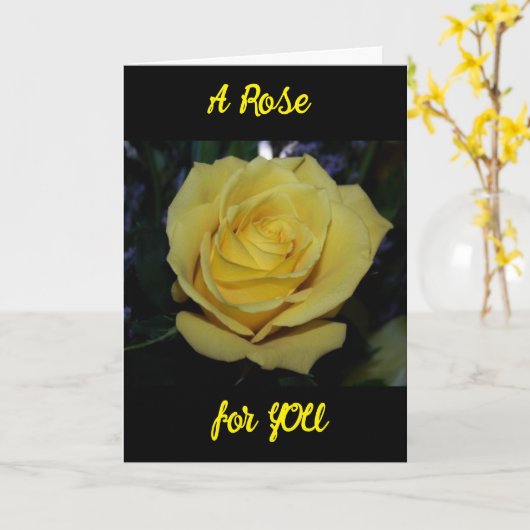 ÉÉN "BEAUTIFUL YELLOW ROSE" VOOR UW BIRTHDAAGSE KA KAART (Gele Bloem)