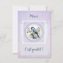 Een bedankje met een vleugje verfijning -blauwe vo bedankkaart