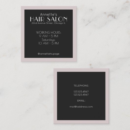 Een bedekt omhulsel van de elegante klasse vierkante visitekaartje (Voorkant / Achterkant)