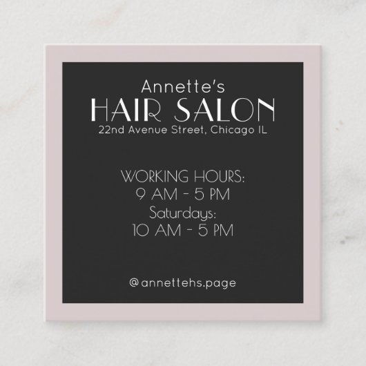 Een bedekt omhulsel van de elegante klasse vierkante visitekaartje (Voorkant)