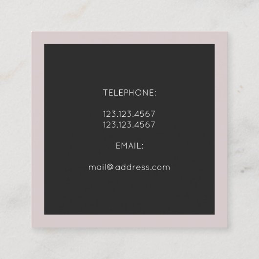 Een bedekt omhulsel van de elegante klasse vierkante visitekaartje (Achterkant)