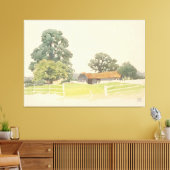 Een Bedfordshire Farmyard (19e eeuw) Canvas Afdruk (Insitu (Woonkamer))