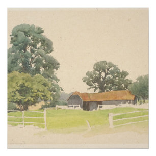 Een Bedfordshire Farmyard (19e eeuw) Perfect Poster