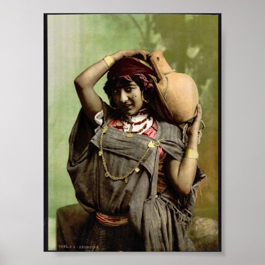 Een bedoeïenvrouw, Tunis, Tunesië  Fotochrom Poster (Voorkant)