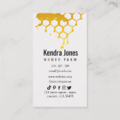 Een Bee minimalistische gele honing splash Visitekaartje (Achterkant)