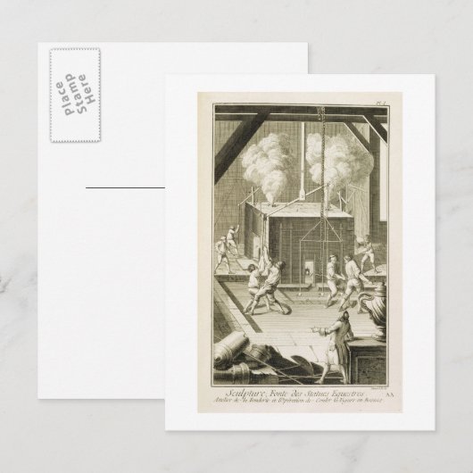 Een beeldhouwer uit de "Encyclopedie des S Briefkaart (Voorkant / Achterkant)