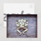 Een beeldhouwwerk van Hindoese God Ganesha Briefkaart (Voorkant / Achterkant)