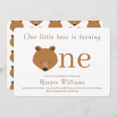 Eén Beer Baby eerste verjaardag Kaart (Voorkant / Achterkant)