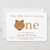 Eén Beer Baby eerste verjaardag Kaart (Voorkant)