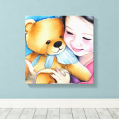 Een Beer bedekken Canvas Afdruk (Insitu (Houten vloer))