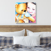 Een Beer bedekken Canvas Afdruk (Insitu (Slaapkamer))