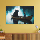 Een Beer en zijn jongen, schilderen, kunst Canvas Afdruk (Insitu (Woonkamer))