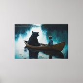 Een Beer en zijn jongen, schilderen, kunst Canvas Afdruk (Voorkant)