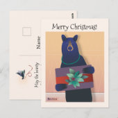 💕Een beer Het dragen van een ketting houdt een va Briefkaart (Voorkant / Achterkant)