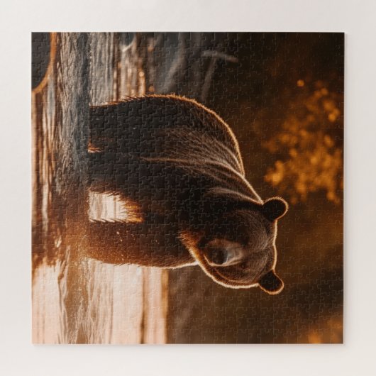 Een Beer in de Creek Jigzaag Puzzle Legpuzzel (Horizontaal)