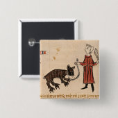 Een Beer Keeper uit 'Decret de Gratien' Vierkante Button 5,1 Cm (Voorkant /achterkant)