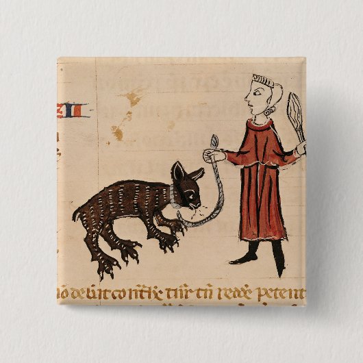 Een Beer Keeper uit 'Decret de Gratien' Vierkante Button 5,1 Cm (Voorkant)