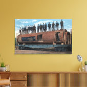 Een Beer kooi en zwelling in een gigantisch zagerl Canvas Afdruk (Insitu (Woonkamer))