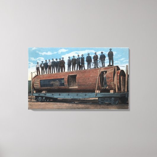 Een Beer kooi en zwelling in een gigantisch zagerl Canvas Afdruk (Voorkant)