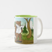 Een Beer krap in de Bossen Tweekleurige Koffiemok (Voorkant rechts)